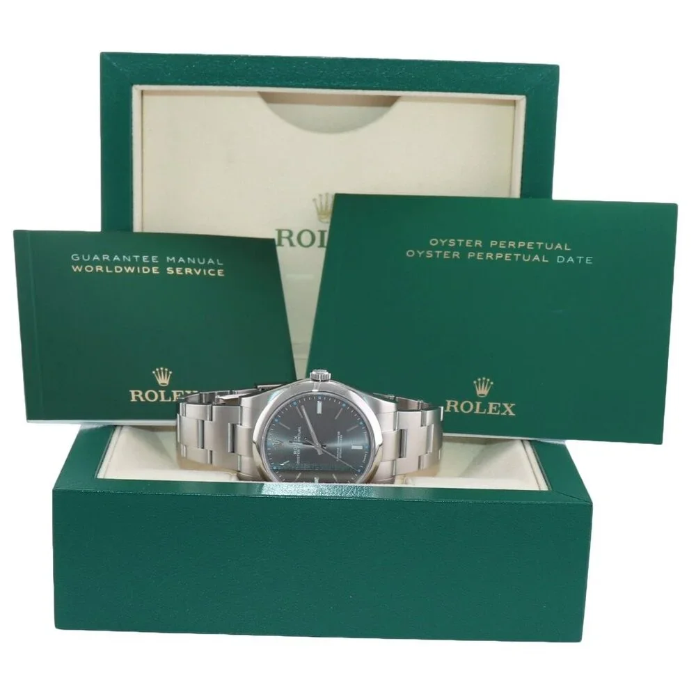 MINT! Rolex 39mm Men's Grey Dial Watch With box and cards!